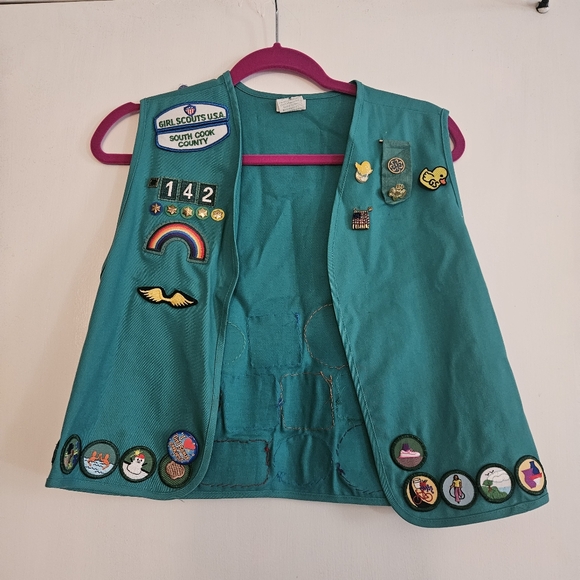 Vintage Girl Scout Green Vest - Picture 1 of 4